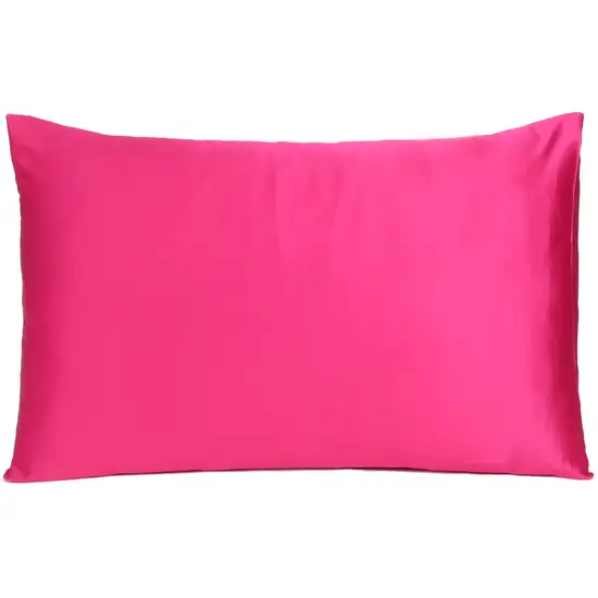 Fuchsia Dreamy Set Of 2 Silky Satin Queen Pillowcases Photo 2