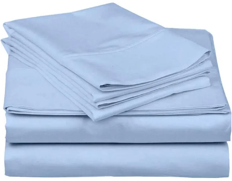 Full Blue 100-Percent Egyptian Cotton 1000 Thread Count 4-Piece Sheet Set Photo 1