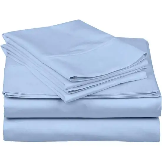 Full Blue 100-Percent Egyptian Cotton 1000 Thread Count 4-Piece Sheet Set Photo 1