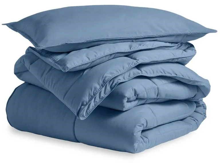 Full/Double Size All Season Super Soft Down Alternative Comforter Set Blue Photo 2