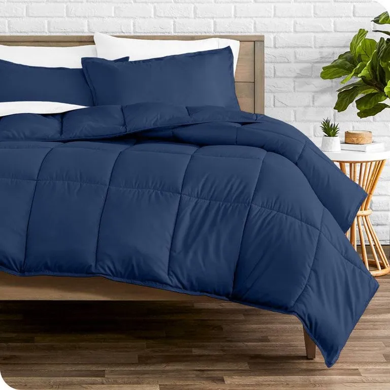 Full/Double Size All Season Super Soft Down Alternative Comforter Set Navy Photo 1