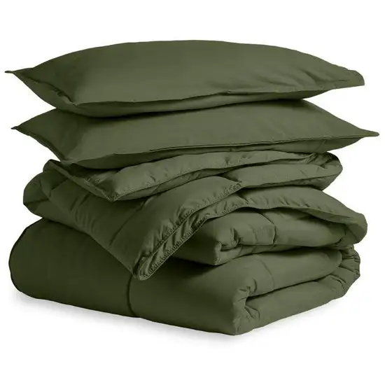 Full/Double Size All Season Super Soft Down Alternative Comforter Set Olive Photo 2