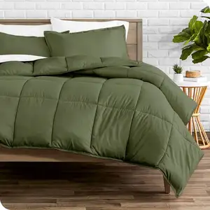 Photo of Full/Double Size All Season Super Soft Down Alternative Comforter Set Olive