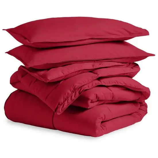 Full/Double Size All Season Super Soft Down Alternative Comforter Set Red Photo 2