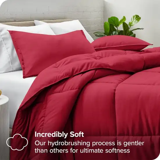 Full/Double Size All Season Super Soft Down Alternative Comforter Set Red Photo 3