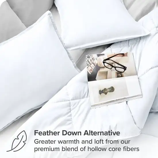 Full/Double Size All Season Super Soft Down Alternative Comforter Set White Photo 4