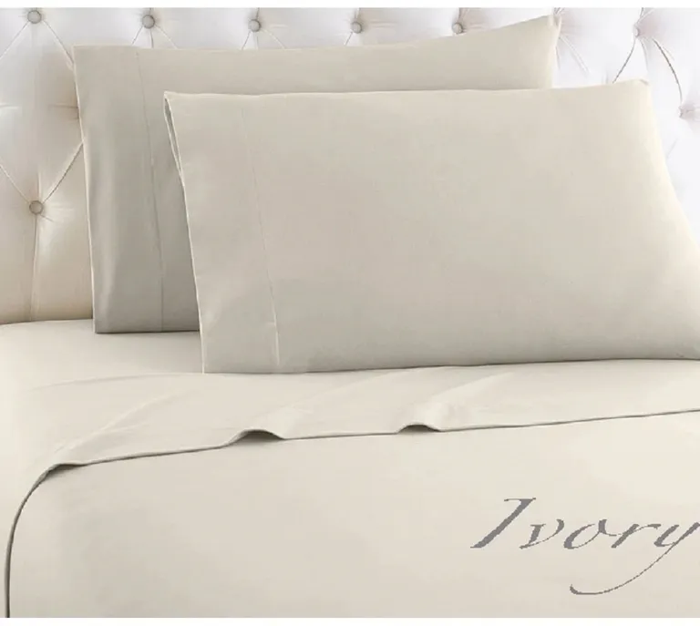 Full Ivory 100-Percent Egyptian Cotton 1000 Thread Count 4-Piece Sheet Set Photo 3