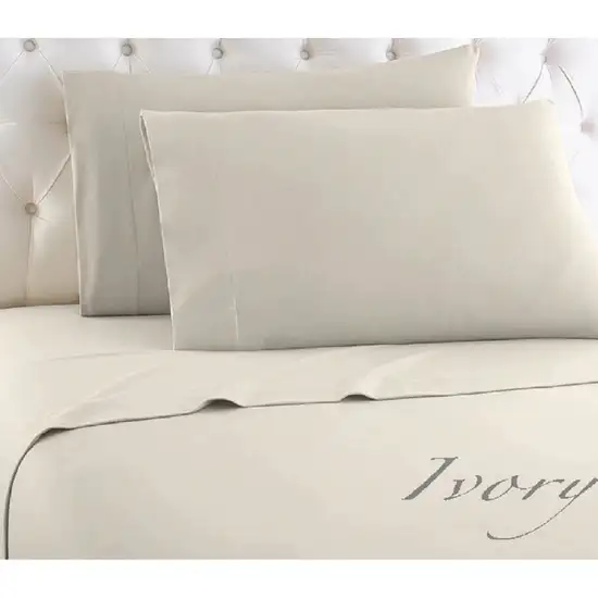 Full Ivory 100-Percent Egyptian Cotton 1000 Thread Count 4-Piece Sheet Set Photo 3