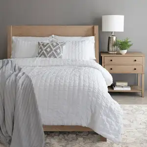 Photo of Full/Queen Crinkled Textured 3 Piece Comforter Set White