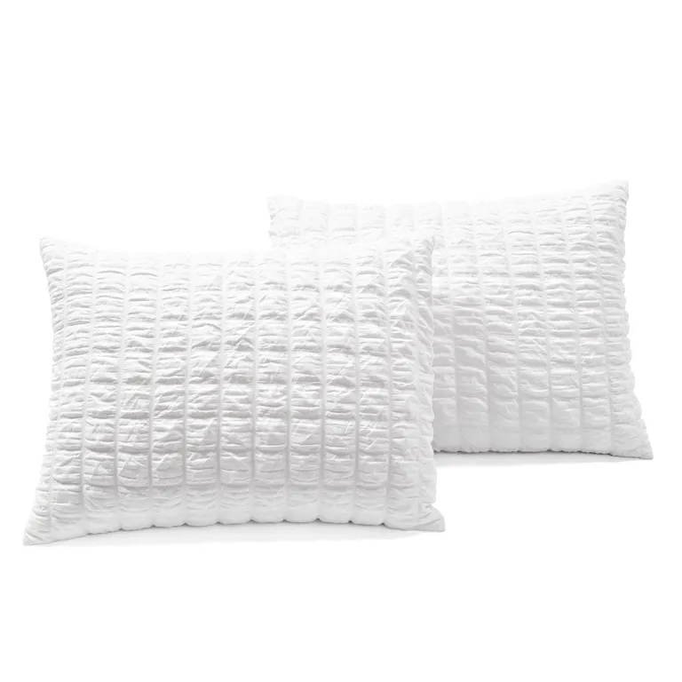 Full/Queen Crinkled Textured 3 Piece Comforter Set White Photo 4