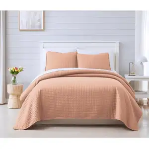 Photo of Full/Queen Lightweight Blush Ultra Soft 3-Piece Microfiber Quilt Set