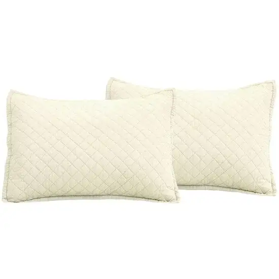 Full/Queen Lightweight Cotton Linen Ivory Textured Reversible 3-Piece Quilt Set Photo 3