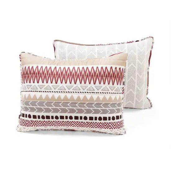 Full/Queen Lightweight Rustic Reds Stripe Reversible 3 Piece Quilt Set Photo 5