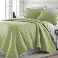 Photo of Full/Queen Lightweight Sage Ultra Soft 3-Piece Microfiber Quilt Set