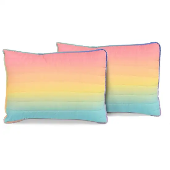 Full/Queen 3 Piece Rainbow Ombre Quilt Set Photo 5