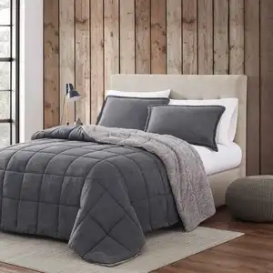 Photo of Full/Queen Plush Sherpa Reversible Micro Suede Comforter Set