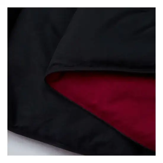 Full/Queen Traditional Microfiber Reversible 3 Piece Comforter Set in Black/Maroon Photo 3