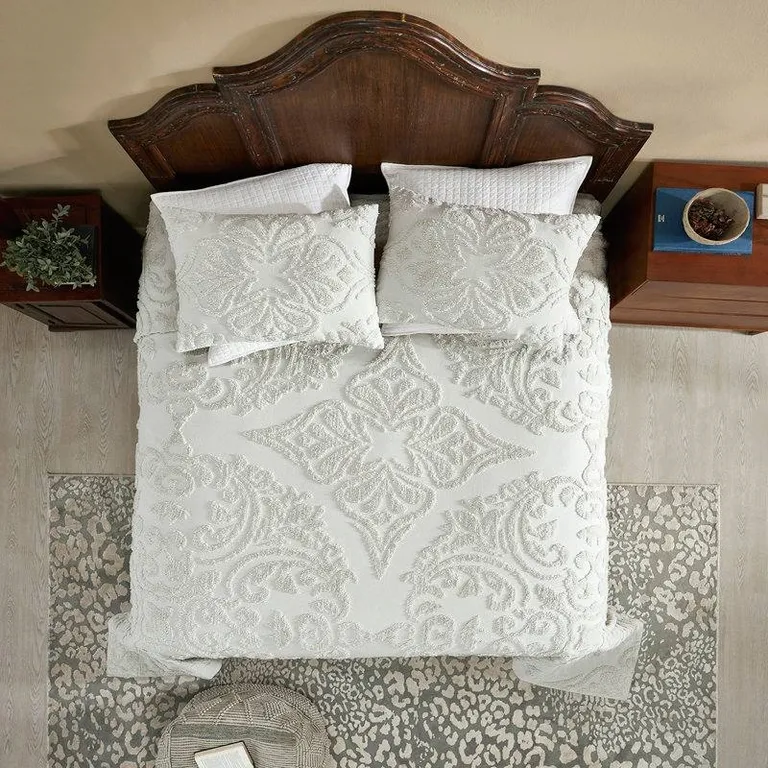 Full Size 100-Percent Cotton Chenille 3-Piece Coverlet Bedspread Set Photo 3