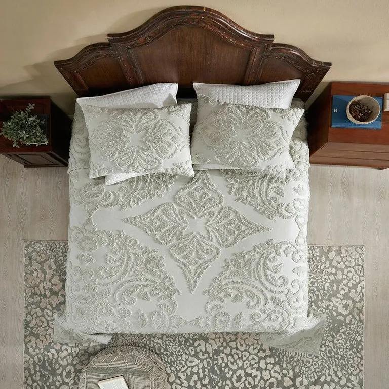 Full Size 100-Percent Cotton Chenille 3-Piece Coverlet Bedspread Set Photo 3