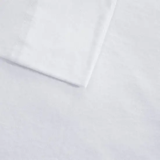 Full Size 4-Piece Cotton Blend Jersey Sheet Set in White Photo 3