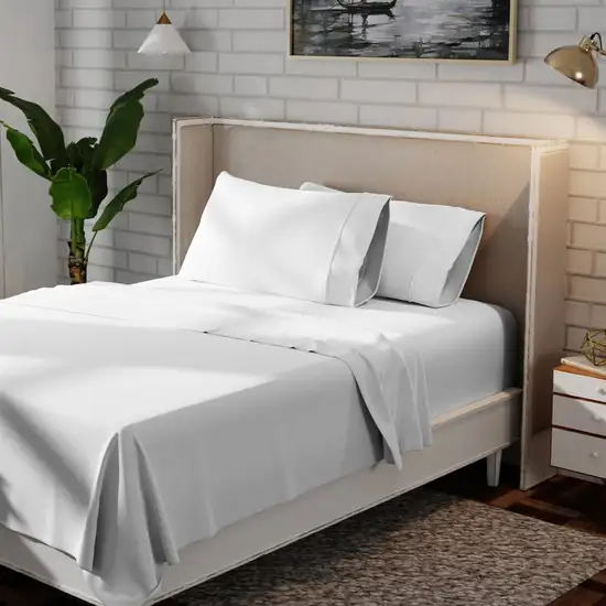 Full size White 100-Percent Certified Organic Cotton Sheet Set Photo 3