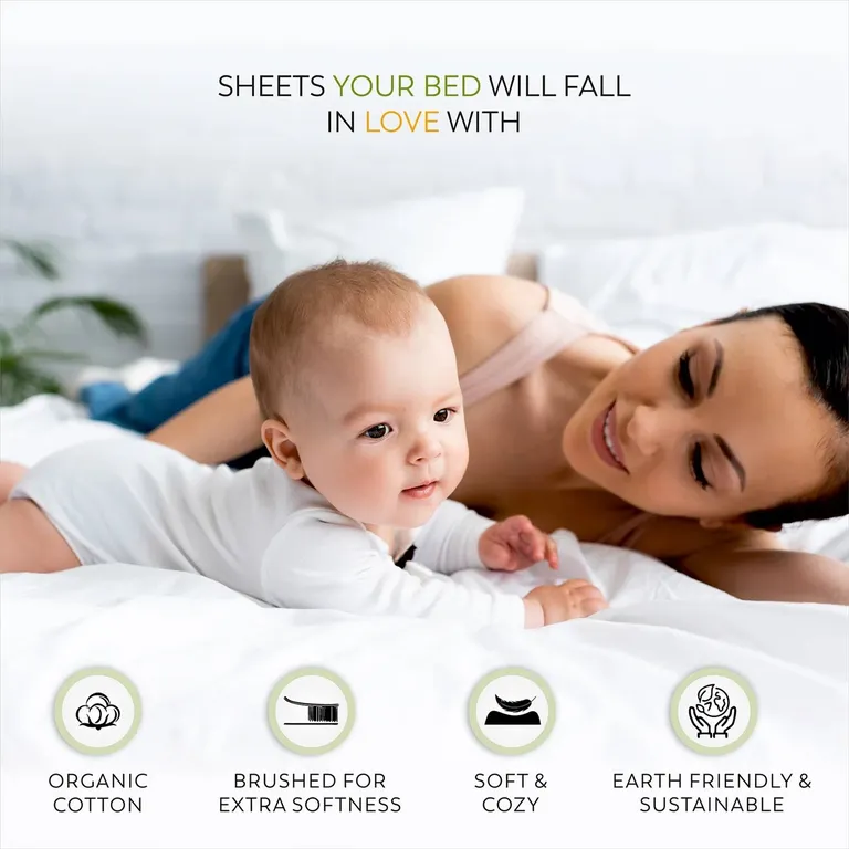 Full size White 100-Percent Certified Organic Cotton Sheet Set Photo 4