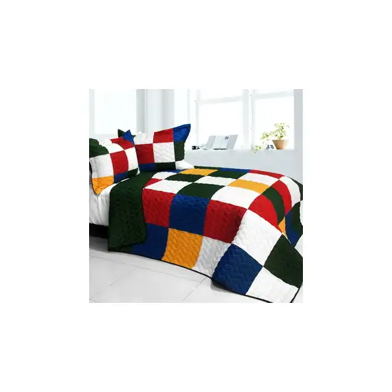 Funny Magic Cube -  3PC Vermicelli - Quilted Patchwork Quilt Set (Full/Queen Size) Photo 2