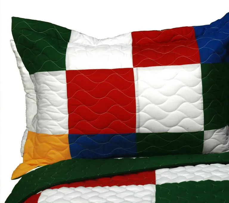 Funny Magic Cube - 3PC Vermicelli - Quilted Patchwork Quilt Set (Full/Queen Size) Photo 2