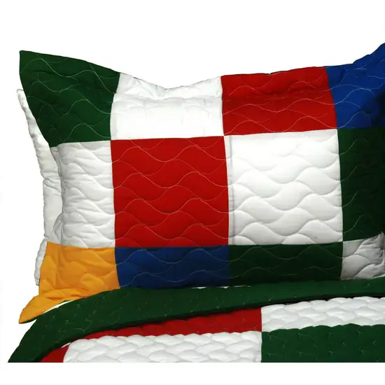 Funny Magic Cube -  3PC Vermicelli - Quilted Patchwork Quilt Set (Full/Queen Size) Photo 3