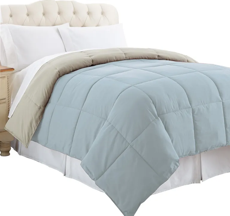 Genoa Queen Size Box Quilted Reversible Comforter The Urban Port Photo 3