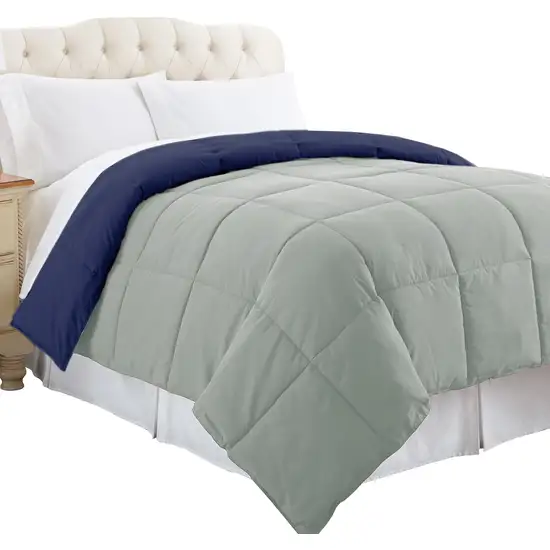 Genoa Reversible Queen Comforter with Box Quilting The Urban Port Photo 3