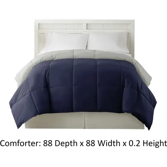 Genoa Reversible Queen Comforter with Box Quilting The Urban Port Photo 4