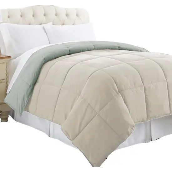 Genoa Twin Size Box Quilted Reversible Comforter The Urban Port Photo 3