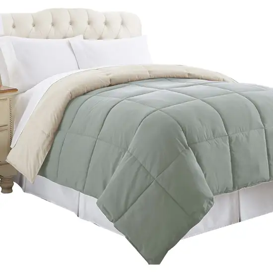 Genoa Twin Size Box Quilted Reversible Comforter The Urban Port Photo 1