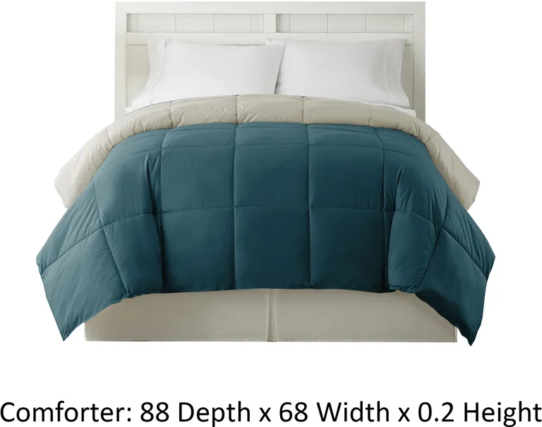 Genoa Twin Size Box Quilted Reversible Comforter The Urban Port Photo 4