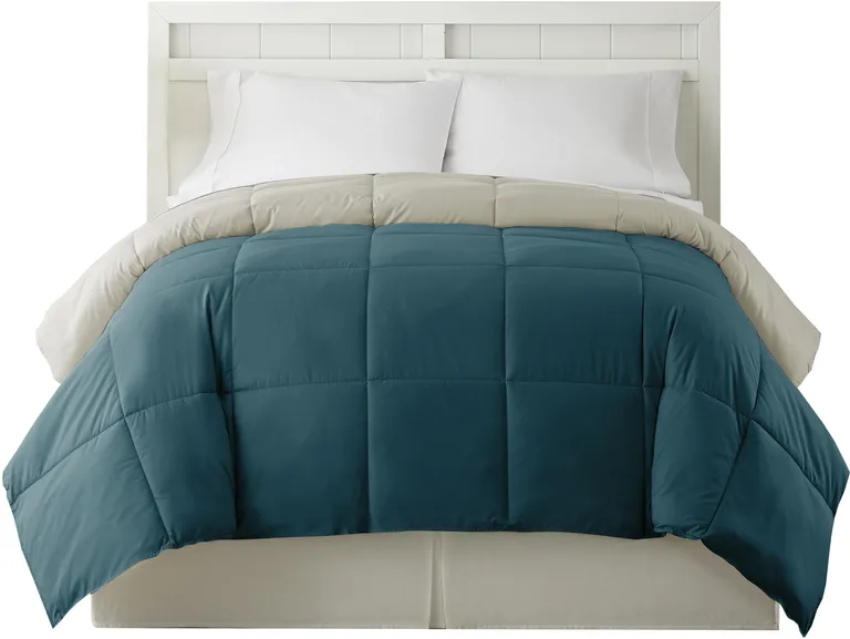 Genoa Twin Size Box Quilted Reversible Comforter The Urban Port Photo 2