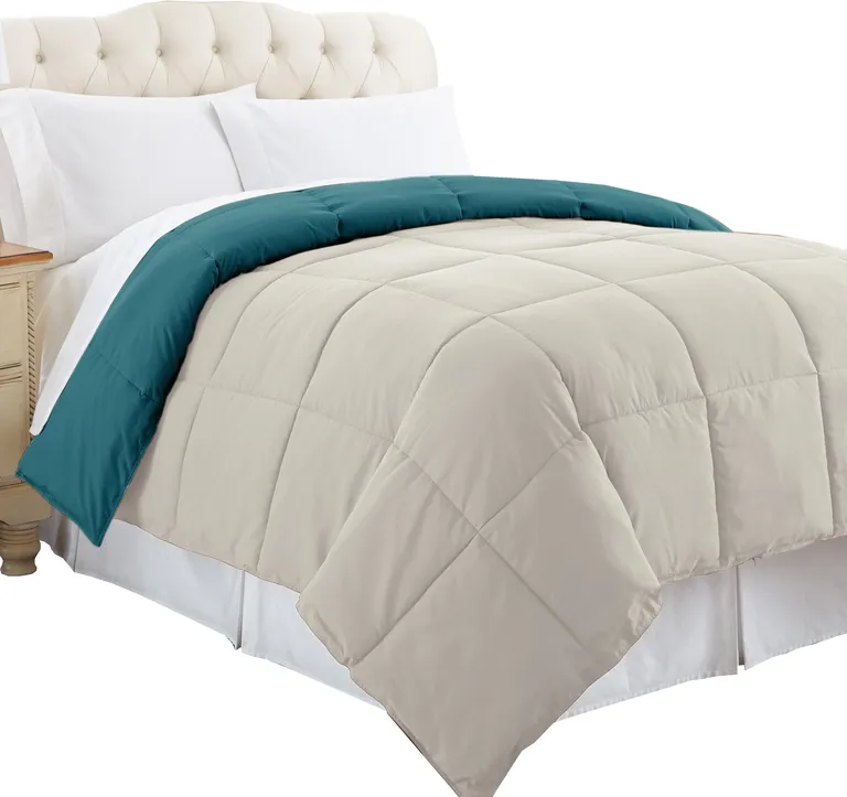 Genoa Twin Size Box Quilted Reversible Comforter The Urban Port Photo 3