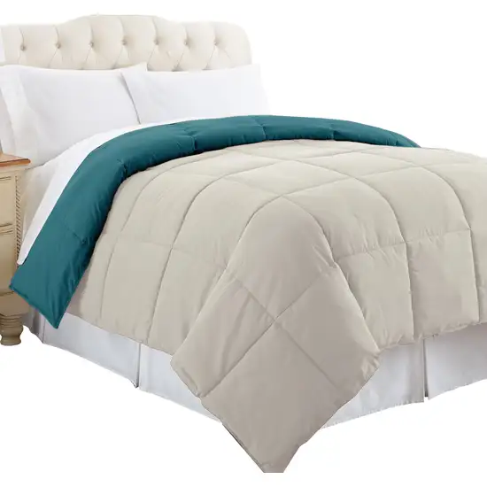 Genoa Twin Size Box Quilted Reversible Comforter The Urban Port Photo 3