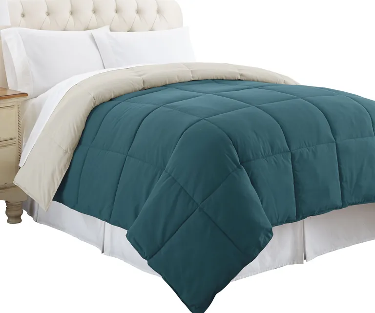 Genoa Twin Size Box Quilted Reversible Comforter The Urban Port Photo 1