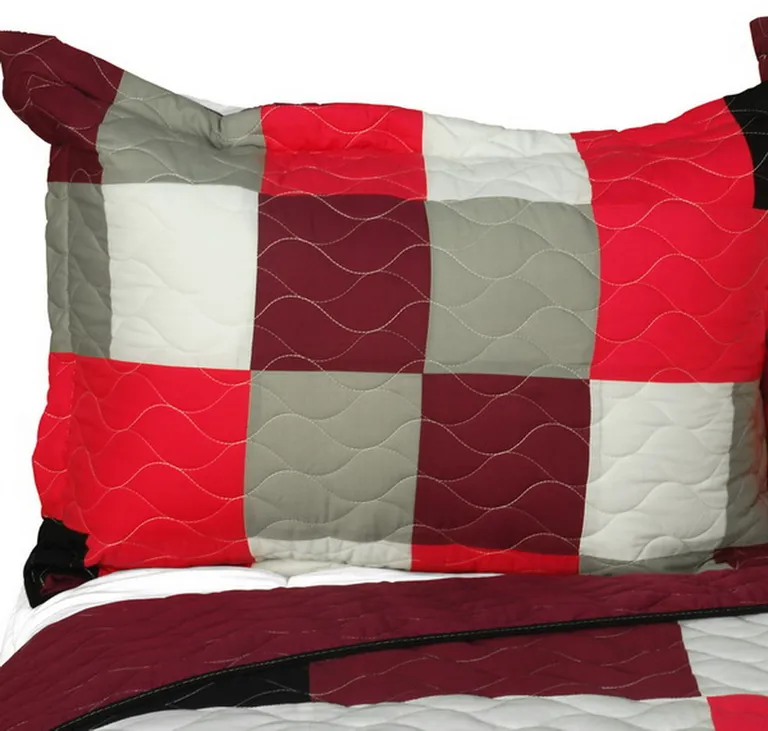 Girls daydream - 3PC Vermicelli-Quilted Patchwork Quilt Set (Full/Queen Size) Photo 2