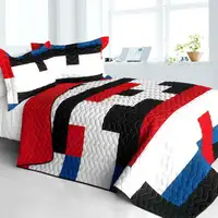 Photo of Gods Determine - 3PC Vermicelli - Quilted Patchwork Quilt Set (Full/Queen Size)