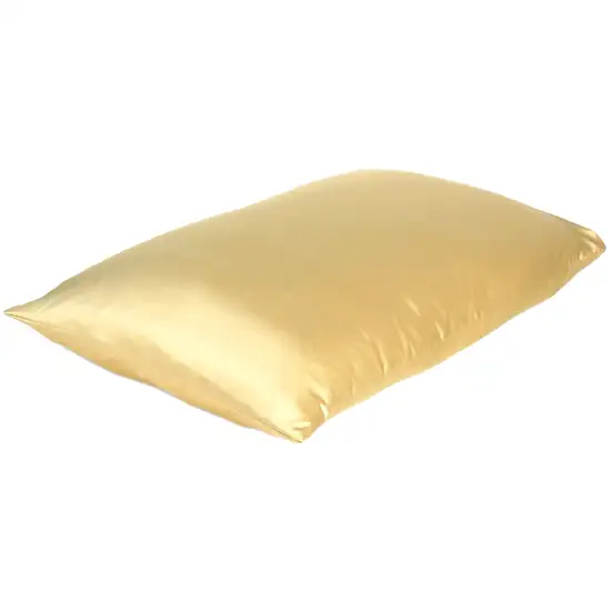 Gold Dreamy Set Of 2 Silky Satin King Pillowcases Photo 3