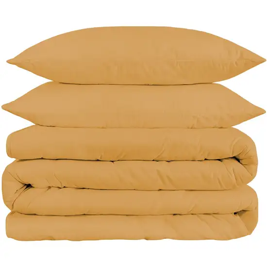 Gold Queen Cotton Blend 1500 Thread Count Washable Duvet Cover Set Photo 1