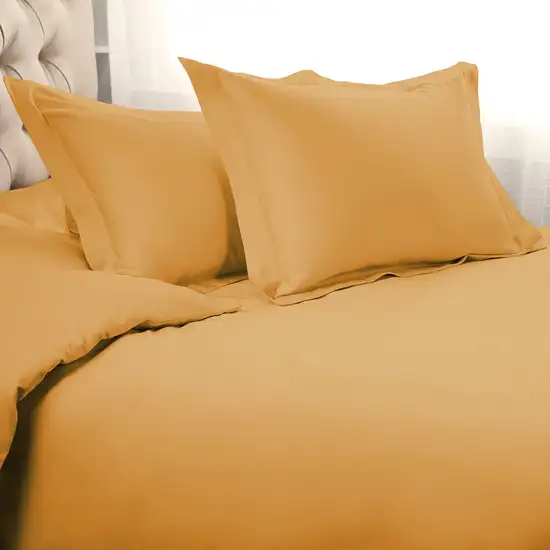 Gold Queen Cotton Blend 1500 Thread Count Washable Duvet Cover Set Photo 2