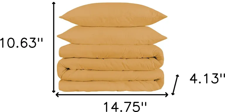 Gold Queen Cotton Blend 1500 Thread Count Washable Duvet Cover Set Photo 5