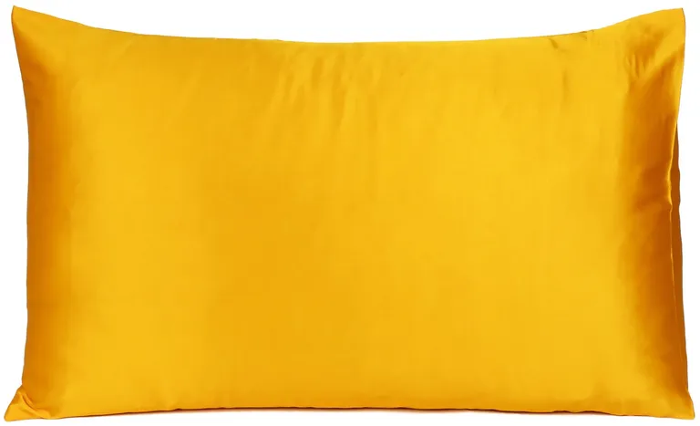 Goldenrod Dreamy Set Of 2 Silky Satin King Pillowcases Photo 2