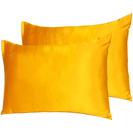 Goldenrod Dreamy Set Of 2 Silky Satin King Pillowcases Photo 7