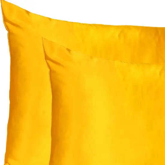 Goldenrod Dreamy Set Of 2 Silky Satin King Pillowcases Photo 6