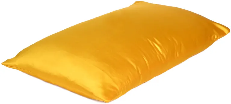 Goldenrod Dreamy Set Of 2 Silky Satin King Pillowcases Photo 3