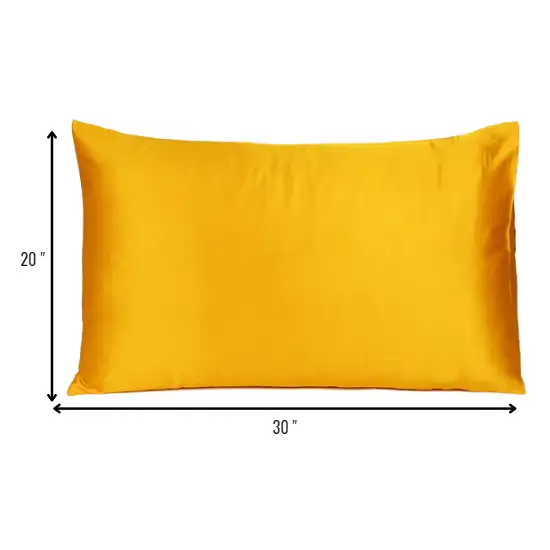 Goldenrod Dreamy Set Of 2 Silky Satin Queen Pillowcases Photo 8